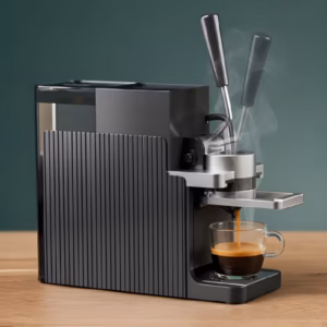 3D Rendering einer Modernen Espressomaschine mit Kaffee